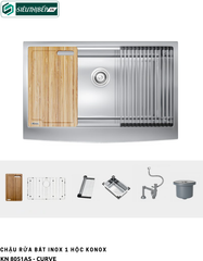 Chậu rửa bát Konox KN 8051AS - Curve (Inox 1 hộc - Lắp dương)