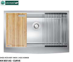 Chậu rửa bát Konox KN 8051AS - Curve (Inox 1 hộc - Lắp dương)