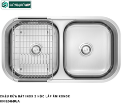 Chậu rửa bát Konox KN 8246DUA (Inox 2 hộc lắp âm)