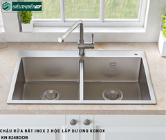 Chậu rửa bát Konox KN 8248DOB (Inox 2 hộc lắp dương)