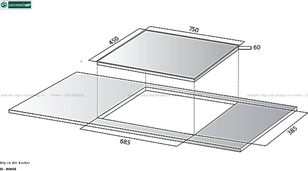 Bếp từ đôi Kocher DI - 808GE (Made in Germany)