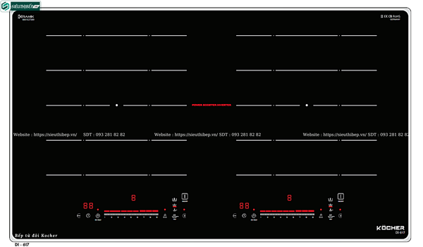 Bếp từ đôi Kocher DI - 617 (Made in Malaysia)