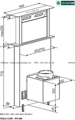 Máy hút mùi Kocher TESLA CXW - 199 DW (Âm bàn - Made in Malaysia)