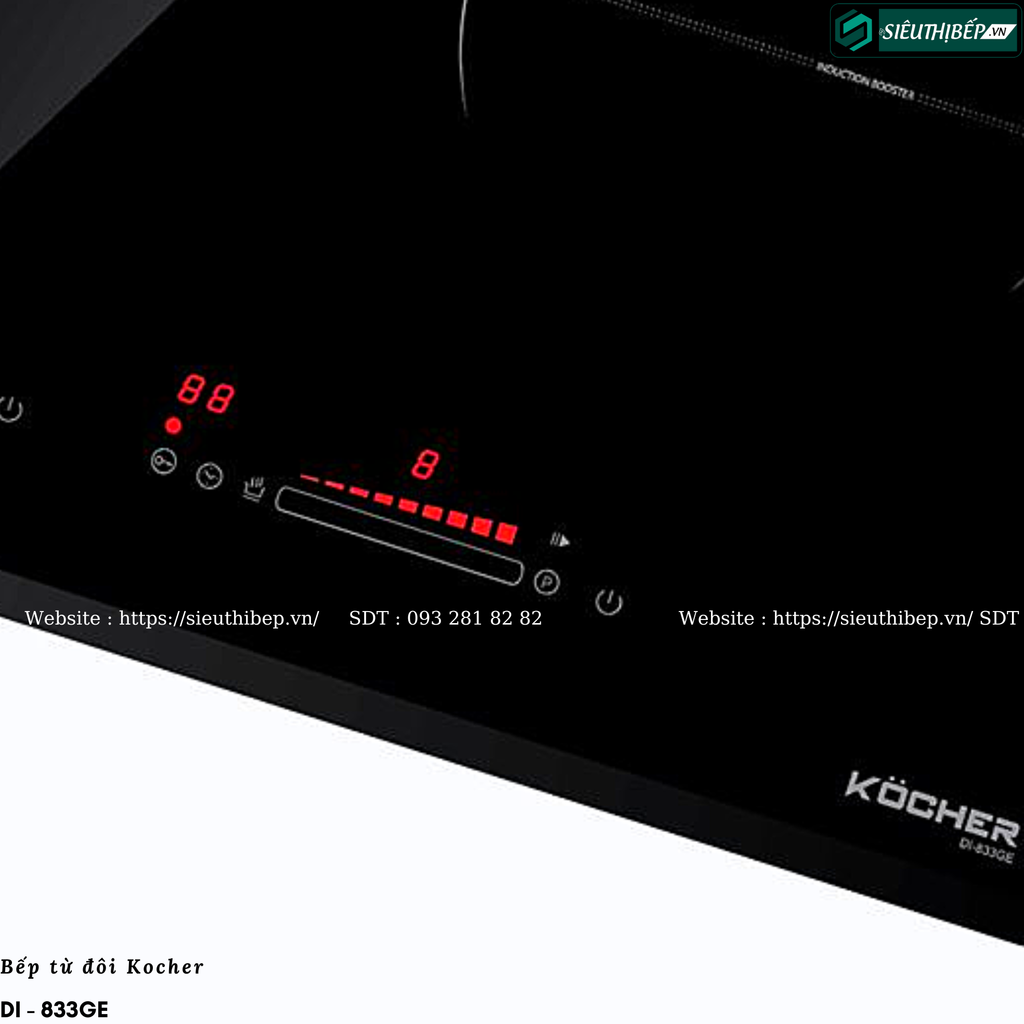 Bếp từ đôi Kocher DI - 833GE (Made in Germany)