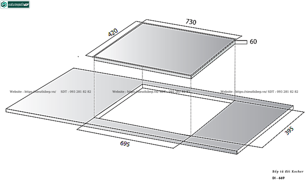 Bếp từ đôi Kocher DI - 669 (Made in Malaysia)