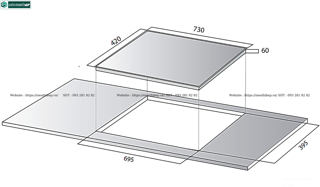 Bếp từ đôi Kocher DI - 688 (Made in Malaysia)