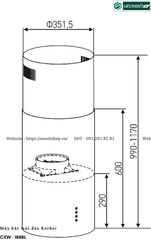 Máy hút mùi Kocher SERENA CXW - 188BL (Đảo - Made in Malaysia)