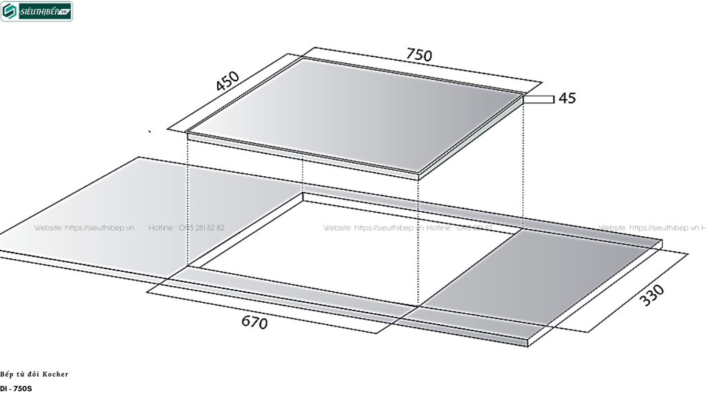 Bếp từ đôi Kocher DI - 750S (Made in Spain)