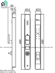 Khóa điện tử Demax SL801 CG / SL801 BL (Champagne Gold / Đen - Mở khóa bằng APP WIFI - Dùng cho cửa chính, nhôm, sắt , inox)