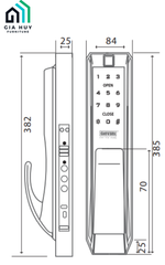 Khóa điện tử Giovani GSL - K888BG (Đen vàng) / GSL - K888BS (Đen bạc)