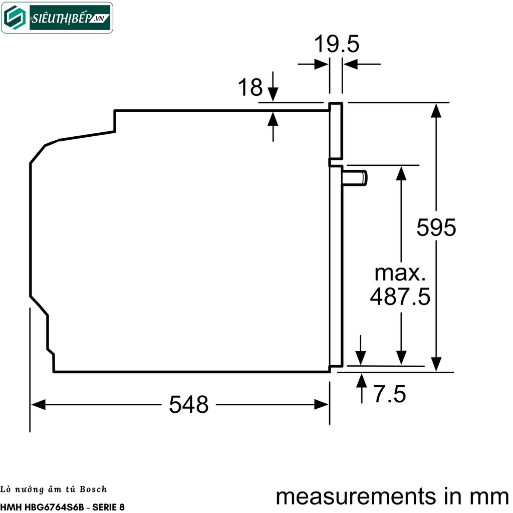 Lò nướng Bosch HMH HBG6764S6B - Serie 8 Home Connect (71 Lít - Âm tủ )