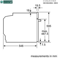 Lò nướng Bosch HMH HBG633BS1A - Serie 8 (71 Lít - Âm tủ)