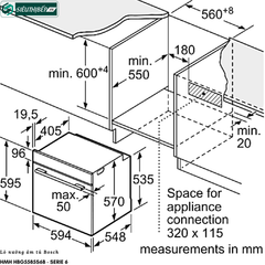 Lò nướng Bosch HMH HBG5585S6B - Serie 6 (71 Lít - Âm tủ)