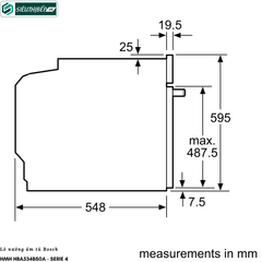 Lò nướng Bosch HMH HBA534BS0A - Serie 4  (71 Lít - Âm tủ)