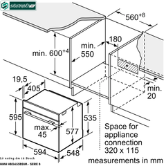 Lò nướng Bosch HMH HBG655BS1M - Serie 8 (71 Lít - Âm tủ)