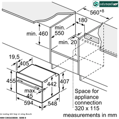 Lò kết hợp Bosch HMH CMG633BS1B - Serie 8 (Lò nướng kết hợp lò vi sóng - 45 Lít)