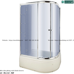 Bồn tắm phòng vách kính Govern LV - 93 / LV - 93P (Đế lửng, có kệ đựng xà phòng,ngọc trai)