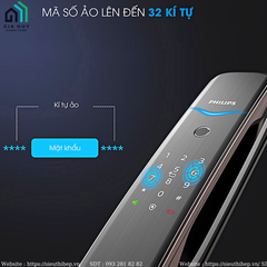 Khóa điện tử Philips DDL702E - 5HWS (32 ký tự mã số ảo)