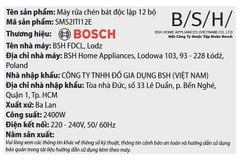 Bosch SMS2ITI12E - Máy rửa chén độc lập