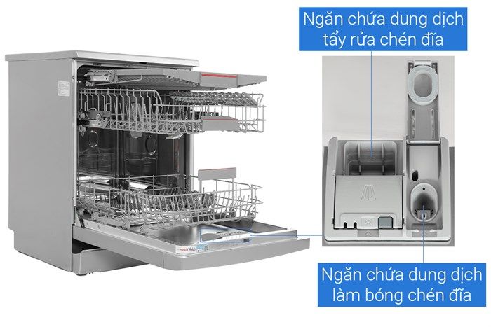 SMS4EMI06E Máy rửa bát Bosch độc lập tự hé cửa (Ba Lan)
