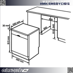 Máy rửa bát Bosch HMH SMS8YCI01E - Serie 8 (Độc lập - 14 bộ đồ ăn châu Âu)