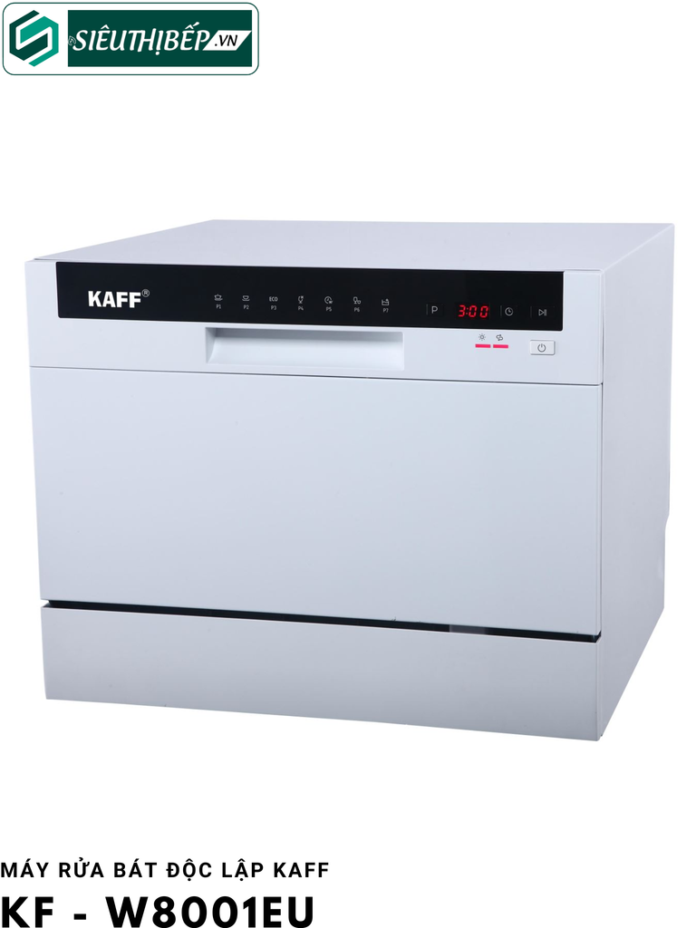 Máy rửa bát Kaff KF - W8001EU (Độc lập để bàn - 6 bộ đồ ăn Châu Âu)