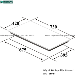 Bếp kết hợp Giovani MC - 289 ET (Từ kết hợp điện 2 vùng nấu)