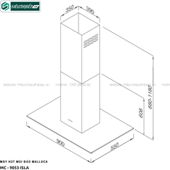 Máy hút mùi đảo Malloca MC - 9053 ISLA (Treo độc lập - Chữ T)