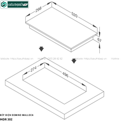 Bếp điện Domino Malloca MDR 302 (Made in Spain)