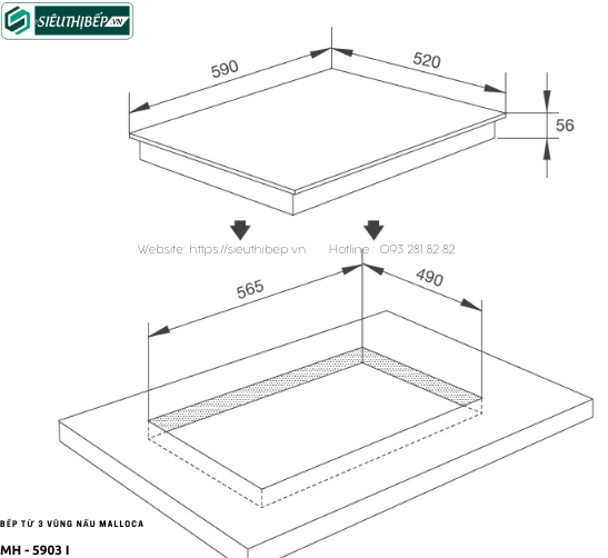 Bếp từ Malloca MH - 5903 I (3 vùng nấu)