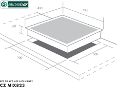 Bếp từ kết hợp điện Canzy CZ MIX 823 (Made in Spain)