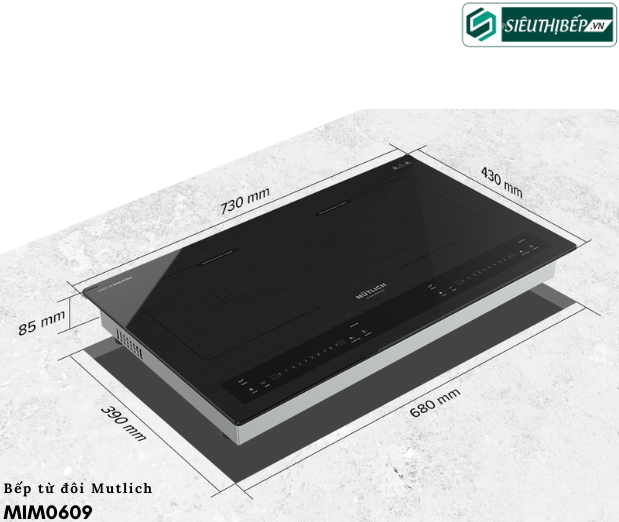 Bếp từ đôi Mutlich MIM 0609 nhập Malaysia chính hãng