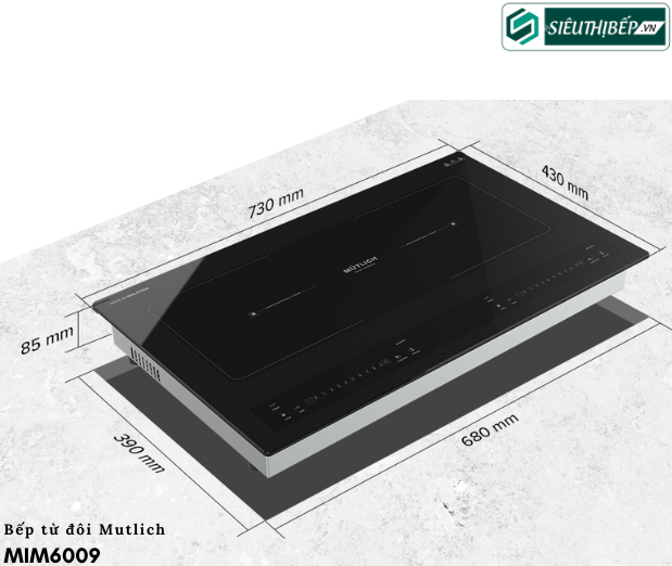 Bếp từ đôi Mutlich MIM 6009 nhập Malaysia chính hãng