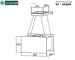 Máy hút mùi đảo Kaff KF - 606HG ( Độc lập - Treo dây)