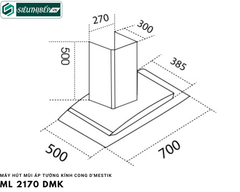 Máy hút mùi D'mestik ML 2170 DMK (Áp tường kính cong)