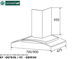 Máy hút mùi KF -GB783N / KF - GB983N (Áp tường kính cong)