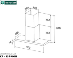 Máy hút mùi đảo Kaff KF - IS991GH ( Độc lập - chữ T)