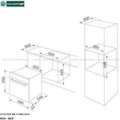 Lò nướng Malloca MOV - 40CP (40 Lít - Âm tủ)