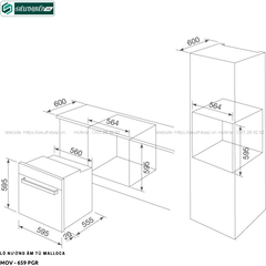 Lò nướng Malloca MOV - 659 PGR (65 Lít - Âm tủ)