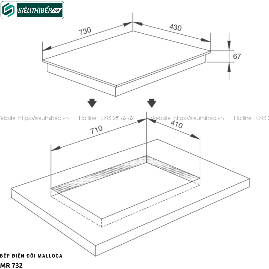 Bếp điện đôi Malloca MR 732 (Made in Spain)