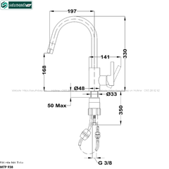 Vòi rửa bát Teka MTP 938 (Mạ chrome - Nóng lạnh, rút dây)
