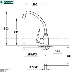 Vòi rửa bát Teka IN 912 (Mạ chrome - Nóng lạnh)