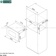 Lò vi sóng Malloca MW - 927BG (27 Lít - Âm tủ)