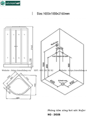 Phòng tắm xông hơi ướt Nofer NG - 2105B (Công nghệ Châu Âu)