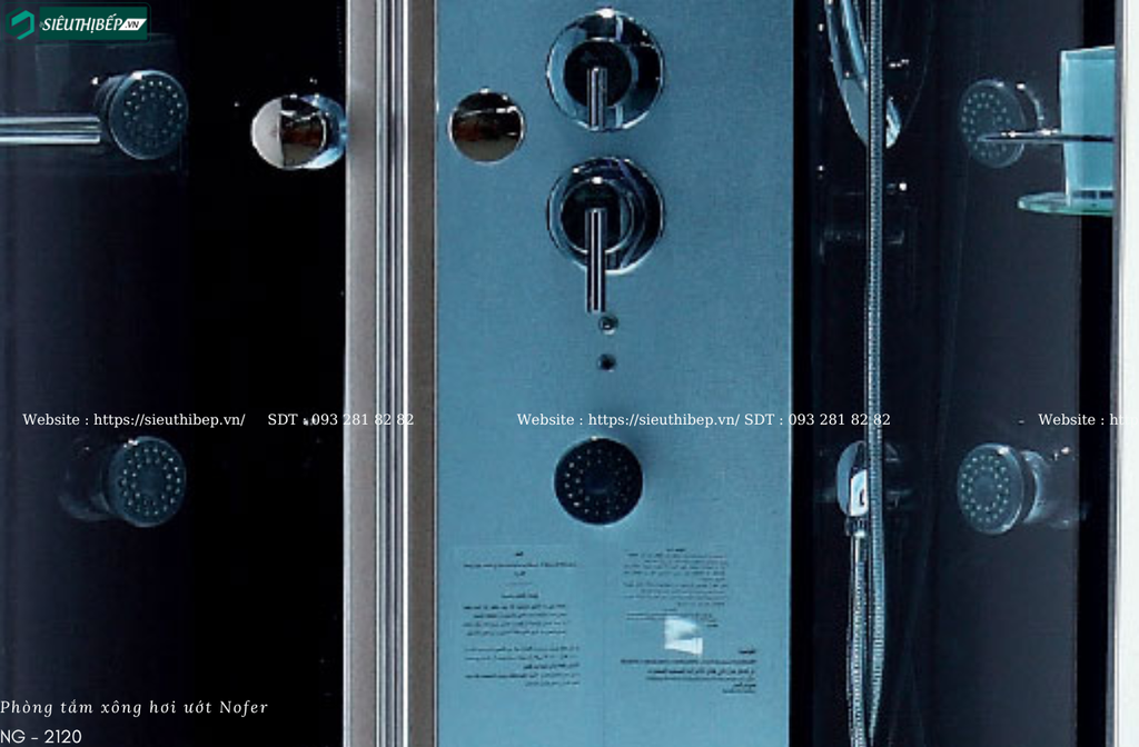 Phòng tắm xông hơi ướt Nofer NG - 2120 (Công nghệ Châu Âu)