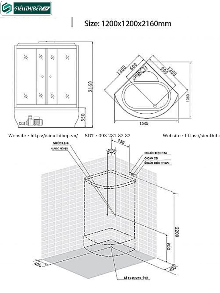 Phòng tắm xông hơi ướt Nofer NG - 2120 (Công nghệ Châu Âu)