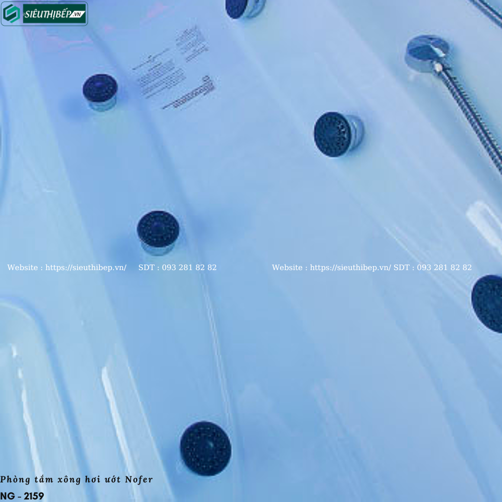 Phòng tắm xông hơi ướt Nofer NG - 2159 (Công nghệ Châu Âu)