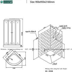 Phòng tắm xông hơi ướt Nofer NG - 2950B (Công nghệ Châu Âu)