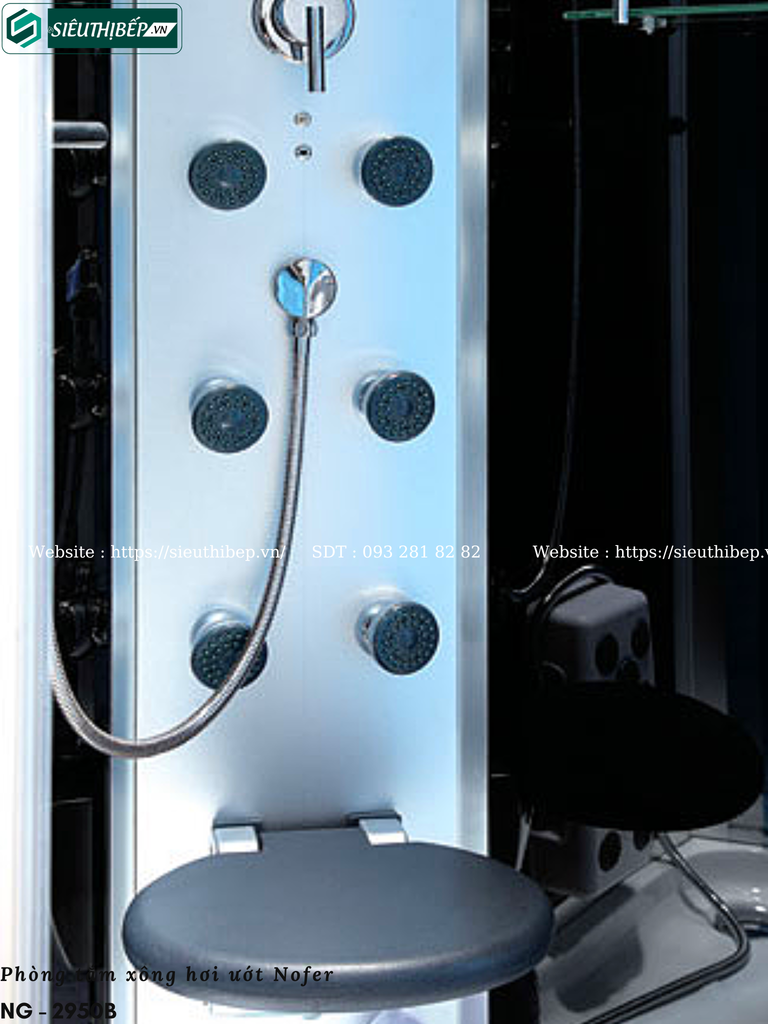 Phòng tắm xông hơi ướt Nofer NG - 2950B (Công nghệ Châu Âu)