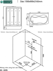 Phòng tắm xông hơi ướt Nofer NG - 8159B (Công nghệ Châu Âu)